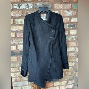 Free People black wool coat Sz M